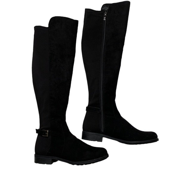 Liz Claiborne Shoes - liz CLAIBORNE WOMENS ZIP UP POLLY BLACK OVER THE KNEE BOOT SIZE 6M